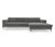Ecksofa "Modica" aus Cord, rechts, grau