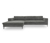 Ecksofa "Modica" aus Cord, links, grau