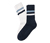 2 Paar Rippstrick-Socken, blau und weiß