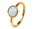 Ring, 23 Karat vergoldet, mit synthetischem Opal