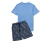 Shorty-Pyjama-Set, blau - Blau