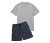 Shorty-Pyjama-Set, grau - Grau