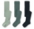 3 Kinder-Strumpfhosen, hellgrün, dunkelgrün, blau - 1x salbei, 1x dunkelgrün, 1x dunkelblau