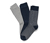 3 Paar Socken, navy/grau - 1x hellgrau meliert, 1x dunkelblau, 1x dunkelblau-hellgrau gestreift