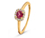 585 Gold Ring Rhodolith und Zirkonia