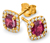 585 Gold Ohrstecker Rhodolith und Zirkonia