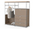 Kommode Metall »CN3« mit Holzplatte, 1 Kleiderstange, 1 Klappenfach und 3 Schubladen, taupe
