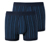 2 SCHIESSER Shorts in Feinripp, blau - Dunkelblau