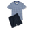 Shorty-Pyjama blau-dunkelblau