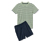 Shorty-Pyjama, grün-dunkelblau