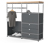Kommode Metall »CN3« mit Holzplatte, 1 Kleiderstange, 1 Klappenfach und 3 Schubladen, grau