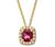 585 Gold Kette Rhodolith und Zirkonia