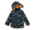 Kleinkind-Thermo-Regenjacke, dunkelblau Alloverprint - Dunkelblau mit mehrfarbigem Alloverprint