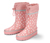 Kleinkind-Regenstiefel, rosa mit Tropfen-Print