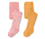 2 Kleinkind-Thermostrumpfhosen, Tropfen - 1x korngelb, 1x rosa mit weißen Tropfen