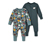 2 Baby-Pyjamas, schieferblau und Alloverprint