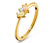 Ring, 925 Silber vergoldet, mit farbigen Zirkonia