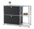 Sideboard Metall »CN3« mit 2 Klappenfächern, schwarz - Matt schwarz, Gestell und Griffe chromfarben