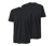 2 T-Shirts mit V-Ausschnitt, schwarz - schwarz