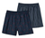 2 Flanell-Boxershorts, Alloverprint und gestreift - Dunkelblau-grau
