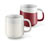 Kaffeebecher, 2er Set weiß/ berry