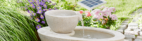 Solarbetriebener Gartenbrunnen