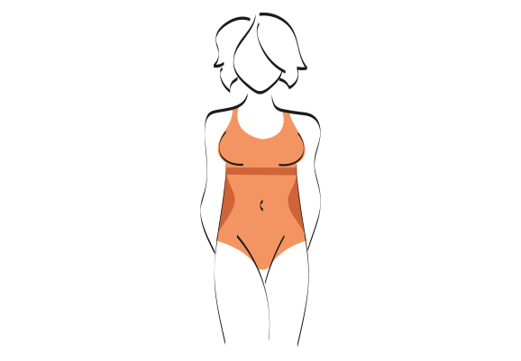 Bademode bei wenig Taille