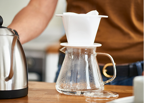 Kaffeekanne vorwärmen