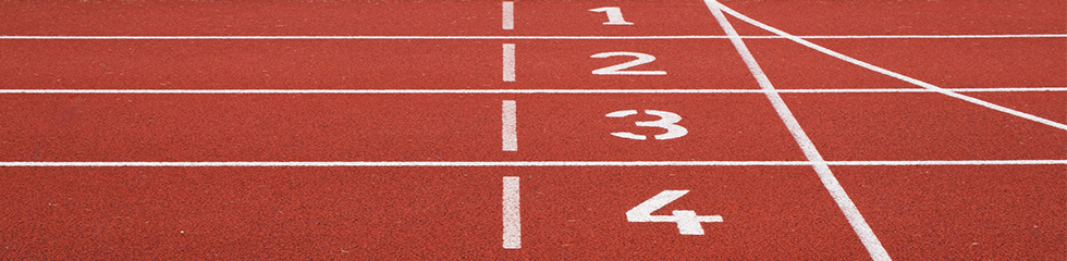 Startlinie mit den Positionen 1 bis 4