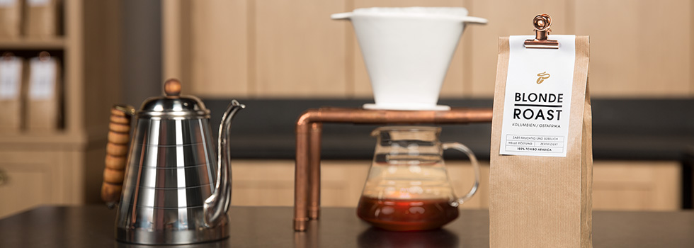 Zubereitung von hell geröstetem Kaffee