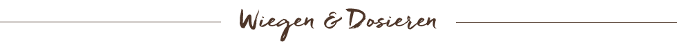 Wiegen und Dosieren in Handschrift