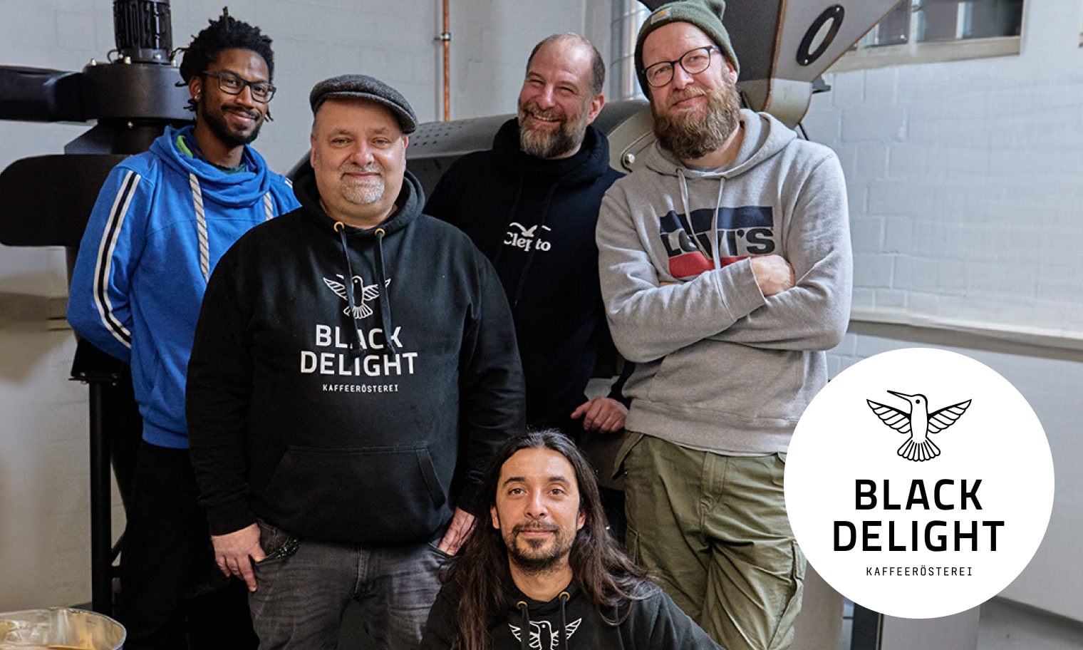 Das Team und Logo der Rösterei Black Delight