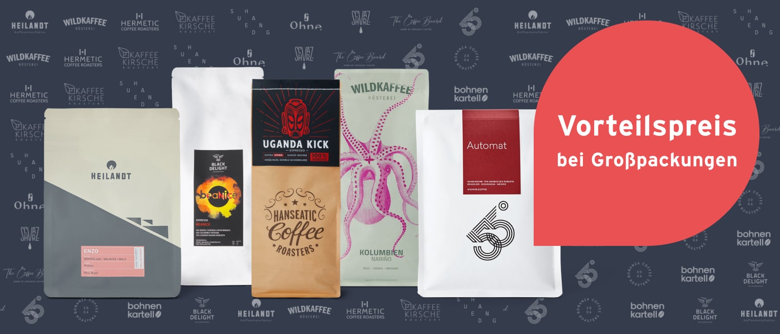 Mehrere Specialty Coffee-Sorten in 1-kg-Packungen